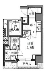 S-RESIDENCE新御徒町EAST (エスレジデンス新御徒町イースト) 101 間取り図