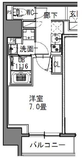 S-RESIDENCE新御徒町EAST (エスレジデンス新御徒町イースト) 201 間取り図
