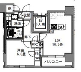 S-RESIDENCE新御徒町EAST (エスレジデンス新御徒町イースト) 403 間取り図