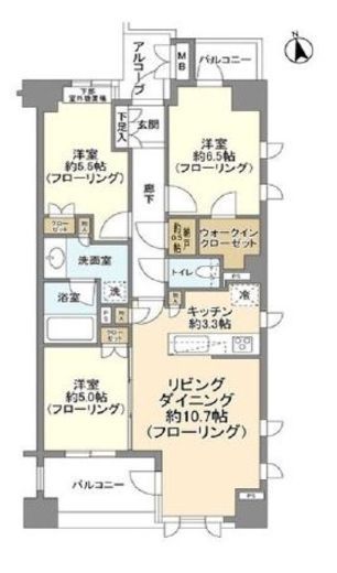 ジオ門前仲町冬木 3階 間取り図