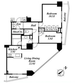 アトラスタワー六本木 10階 間取り図