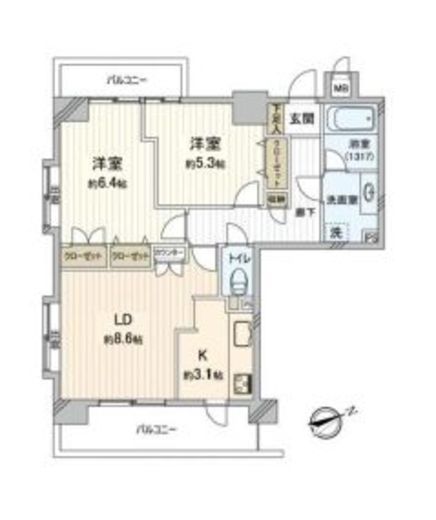 ビューネ渋谷桜丘 6階 間取り図