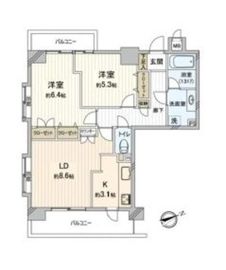 ビューネ渋谷桜丘 6階 間取り図