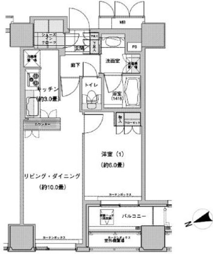 ウエストパークタワー池袋 1404 間取り図