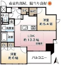 ジオ西新宿ツインレジデンス 6階 間取り図