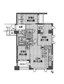 カスタリア若林公園 206 間取り図