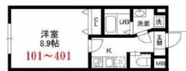 コンポジット門前仲町 401 間取り図