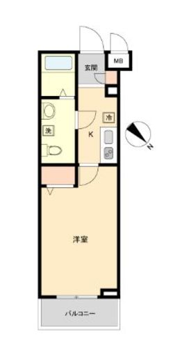 プラティーク南馬込 205 間取り図