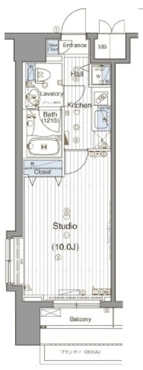グランド・ガーラ神田 3階 間取り図