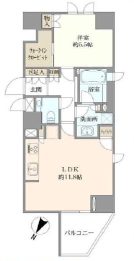リシェ五反田スカイビュー 3階 間取り図
