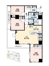 アトラス江戸川アパートメント 7階 間取り図