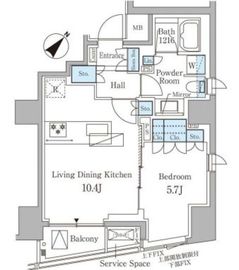 ジオ元赤坂 2階 間取り図