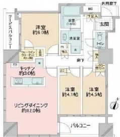 ウェリスタワー千代田岩本町 6階 間取り図