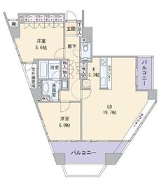 高輪シティハウス 13階 間取り図