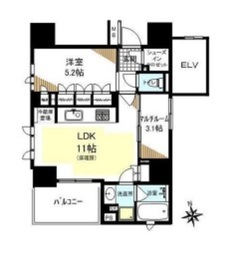 リビオレゾン大手町 11階 間取り図