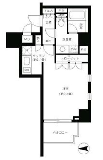 パークキューブ神田 301 間取り図