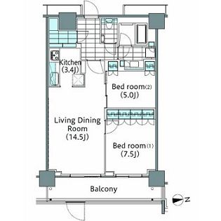 コンフォリア新宿イーストサイドタワー 619 間取り図