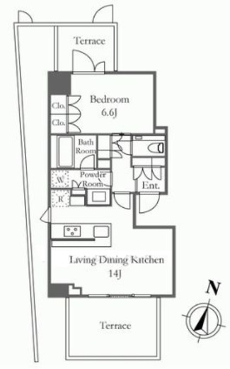 プライムガーデン西麻布 101 間取り図