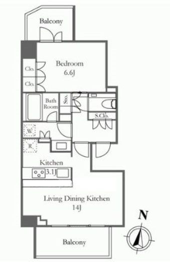 プライムガーデン西麻布 501 間取り図