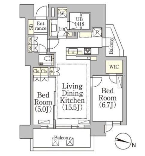 プライムガーデン西麻布 304 間取り図