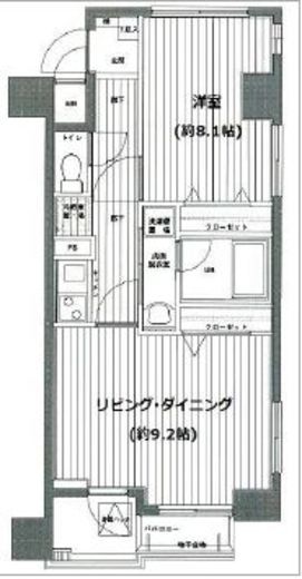 グランド・ガーラ麻布十番 9階 間取り図