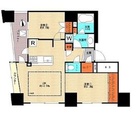 新宿山吹アインスタワー 9階 間取り図