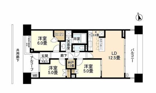 The目黒桜レジデンス 6階 間取り図