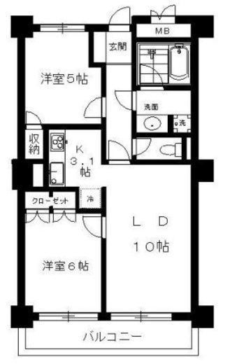 マートルコート恵比寿2000 5階 間取り図