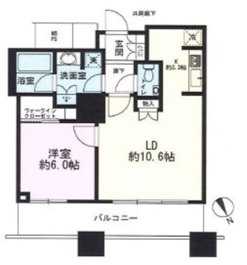 ザ・パークハウス西新宿タワー60 13階 間取り図