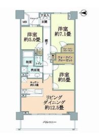 神楽坂アインスタワー 7階 間取り図