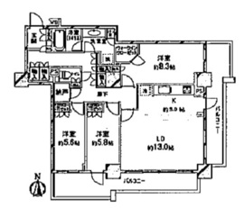 キャナルワーフタワーズウエストタワー 11階 間取り図