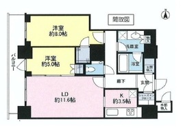 勝どきビュータワー 33階 間取り図