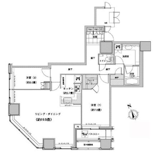 ウエストパークタワー池袋 2604 間取り図