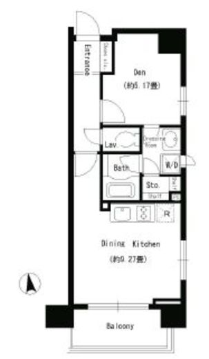 パークキューブ上野 1103 間取り図