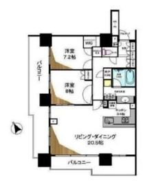 プラウドタワー東雲キャナルコート 32階 間取り図