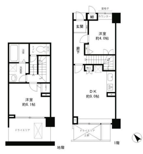 レジディア六本木檜町公園 105 間取り図