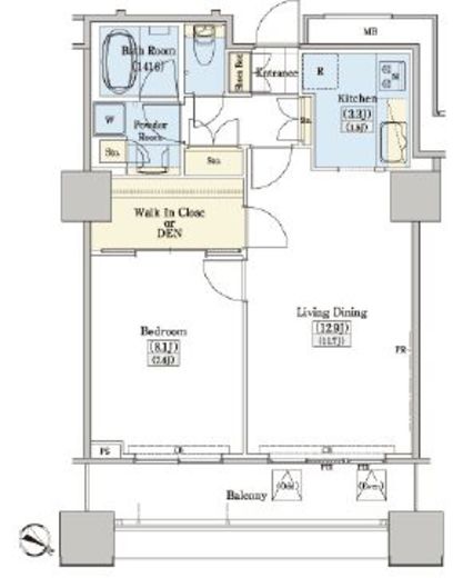 レジディアタワー上池袋 タワー棟 1411 間取り図