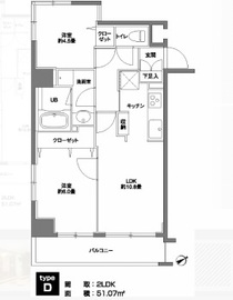 カスタリア浅草橋 404 間取り図