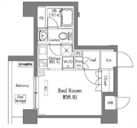 プラウドフラット早稲田 404 間取り図