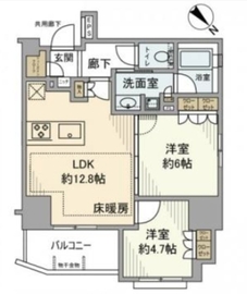 シェフルール文京茗荷谷 14階 間取り図