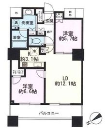 ザ・パークハウス西新宿タワー60 13階 間取り図
