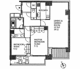 フォレセーヌ霊南坂レジデンス 304 間取り図