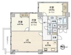 広尾ガーデンヒルズ 10階 間取り図