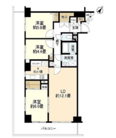 月島ホームズ 6階 間取り図