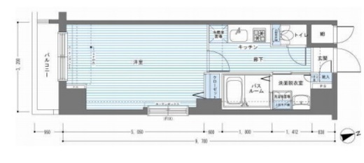レジディア銀座東 1202 間取り図