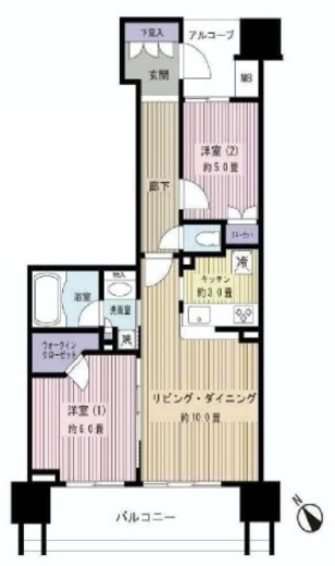 クレストシティレジデンス 11階 間取り図