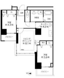 河田町ガーデン 1-1516 間取り図