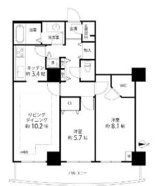 河田町ガーデン 2-607 間取り図