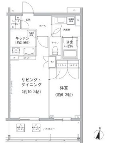 ヒューリックコート雪が谷 521 間取り図