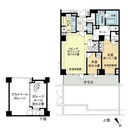 ブランズ六本木ザレジデンス 1階 間取り図